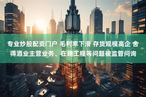 专业炒股配资门户 毛利率下滑 存货规模高企 舍得酒业主营业务、在建工程等问题被监管问询